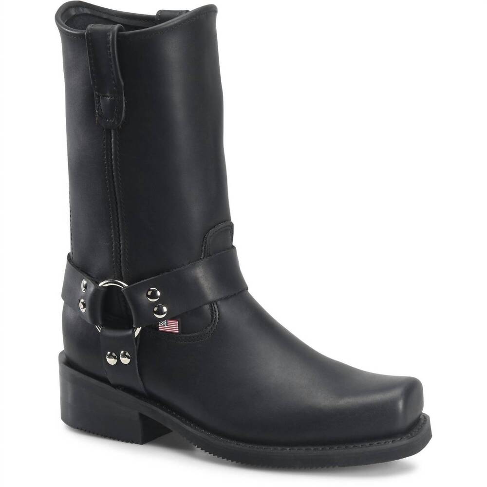 NEW DOUBLE-H BOOTS men's barry 11" domestic harness boots in black